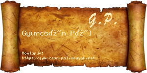 Gyurcsán Pál névjegykártya